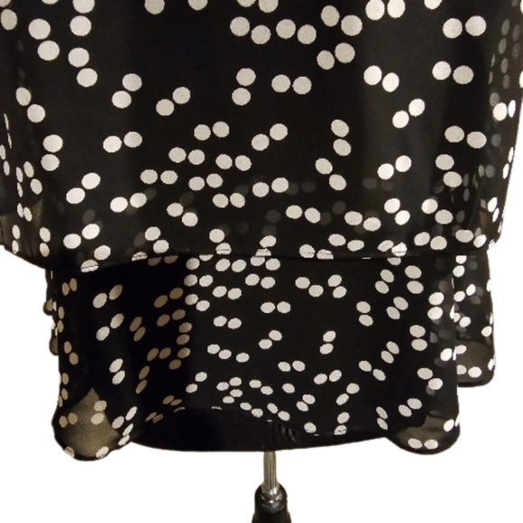 NWT Nine West Sleeveless Black & White Polka-dot Top Size Large - Picture 3 of 8